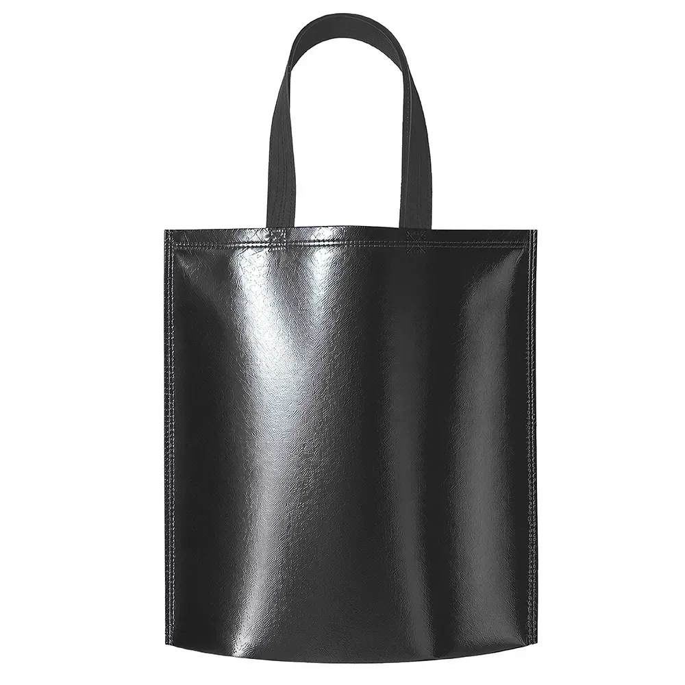 Sacola de TNT metalizada personalizada, cor preta