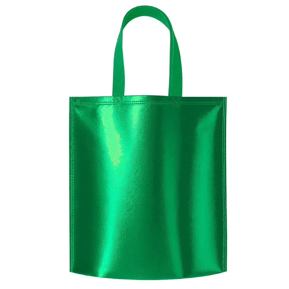 Sacola de TNT metalizada personalizada, cor verde escuro