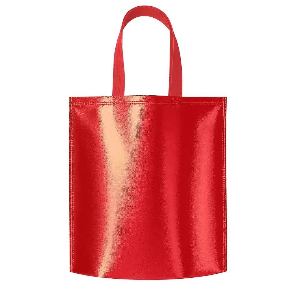 Sacola de TNT metalizada personalizada, cor vermelha