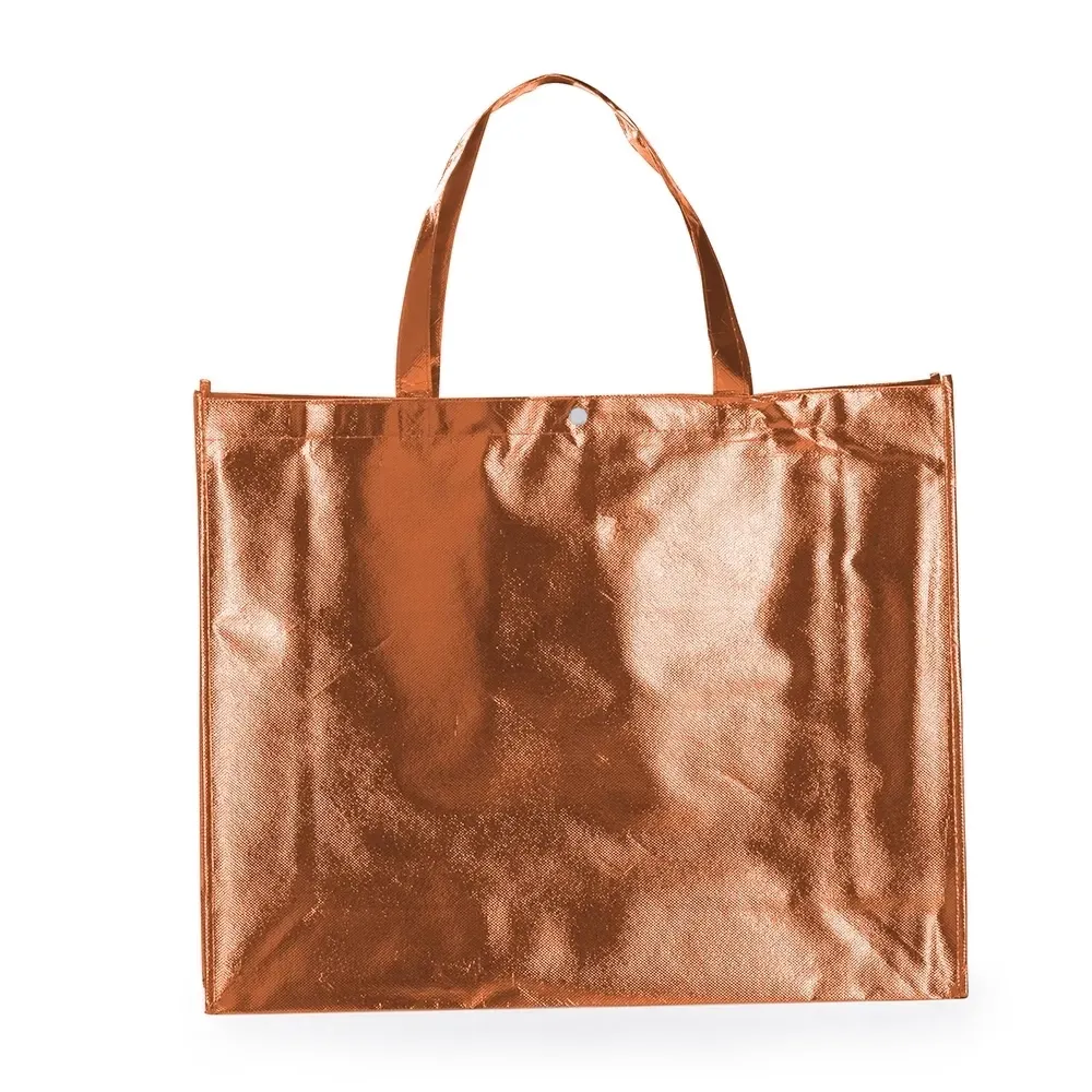 Sacola TNT metalizada grande personalizada, cor cobre