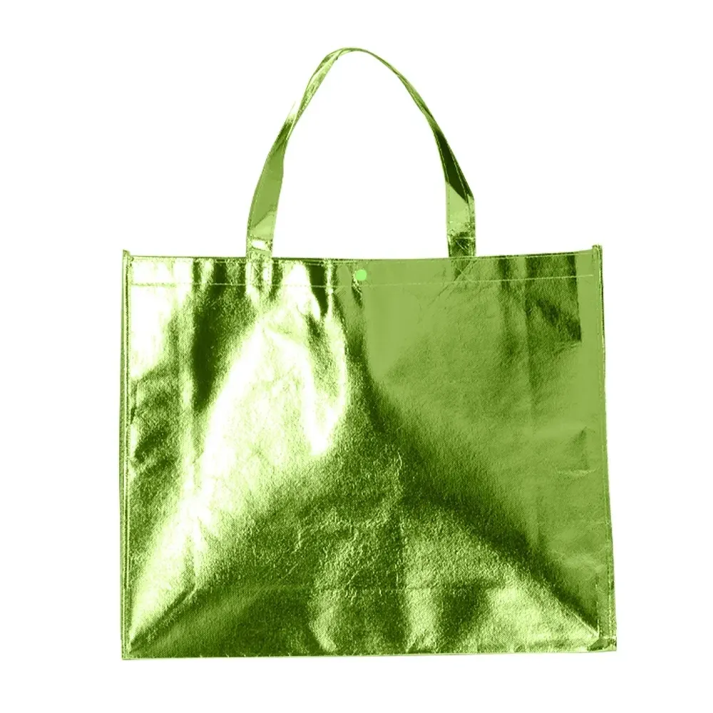 Sacola TNT metalizada grande personalizada, cor verde