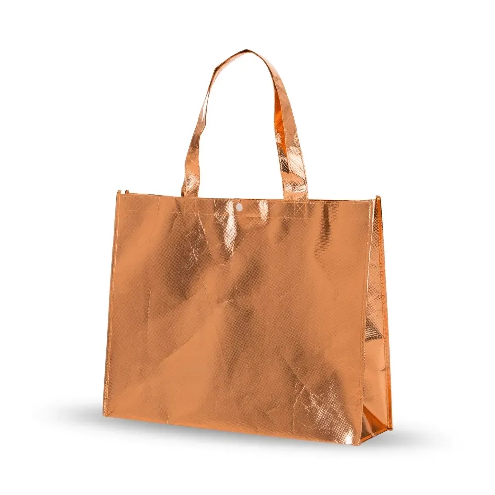 Sacola TNT metalizada pequena personalizada, cor cobre