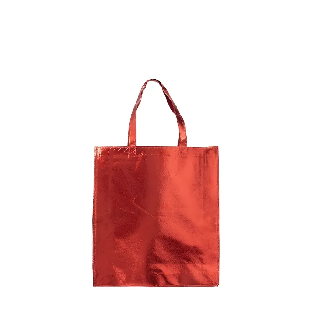 Sacola de TNT metalizado personalizada, cor vermelha