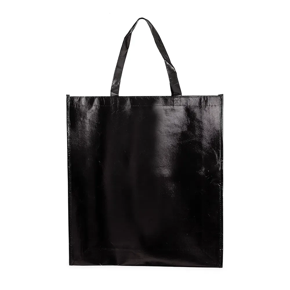 Sacola de TNT metalizado personalizada grande, cor preta