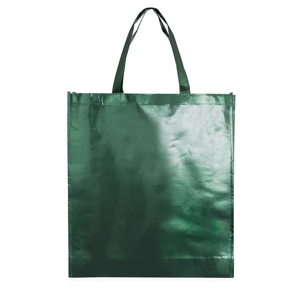 Sacola de TNT metalizado personalizada grande, cor verde