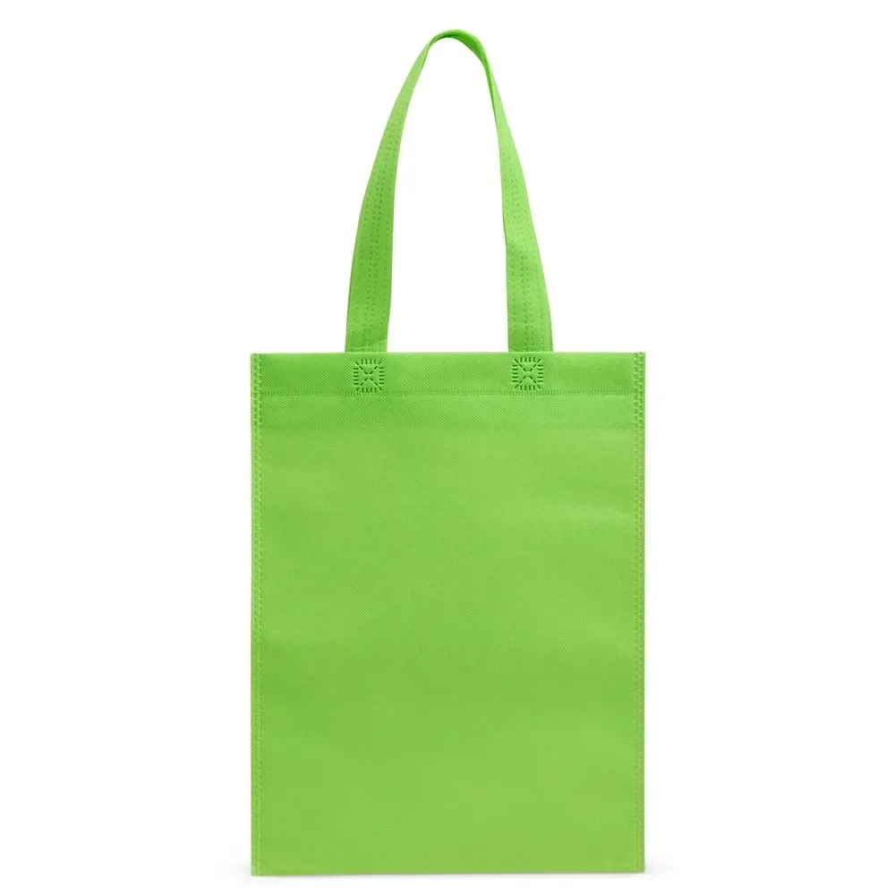 Sacola de TNT personalizada resistente à água, cor verde limão