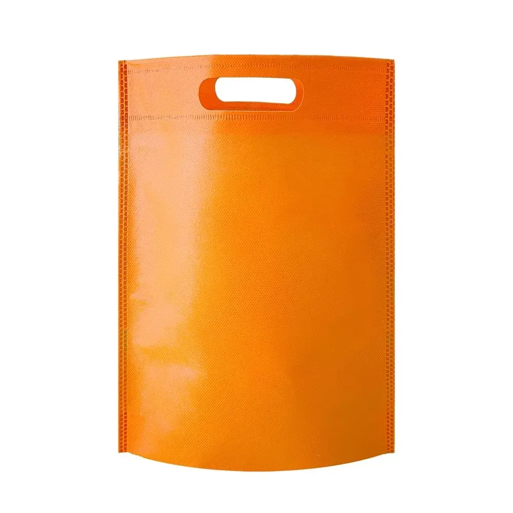 Sacola de TNT personalizada sem alça, tamanho pequeno, cor laranja