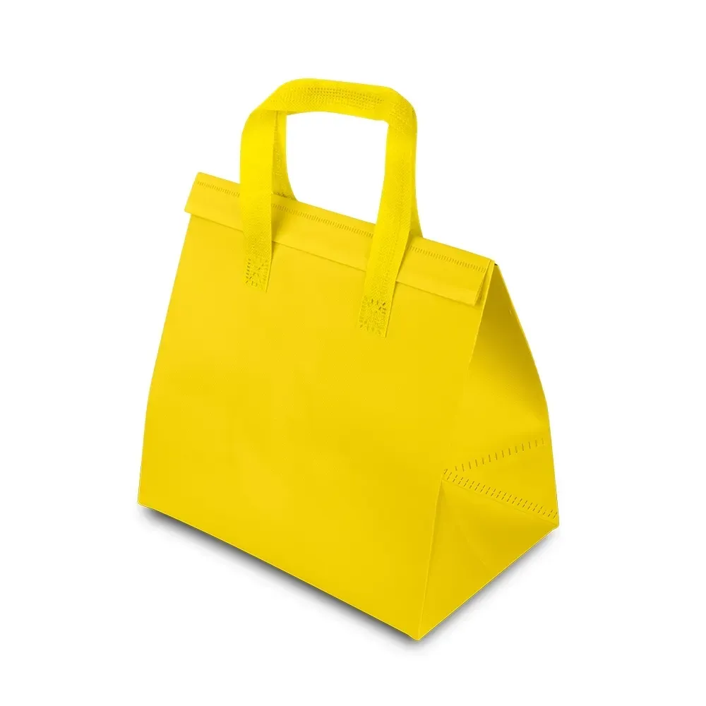 Sacola térmica em TNT personalizada 15 litros, cor amarela