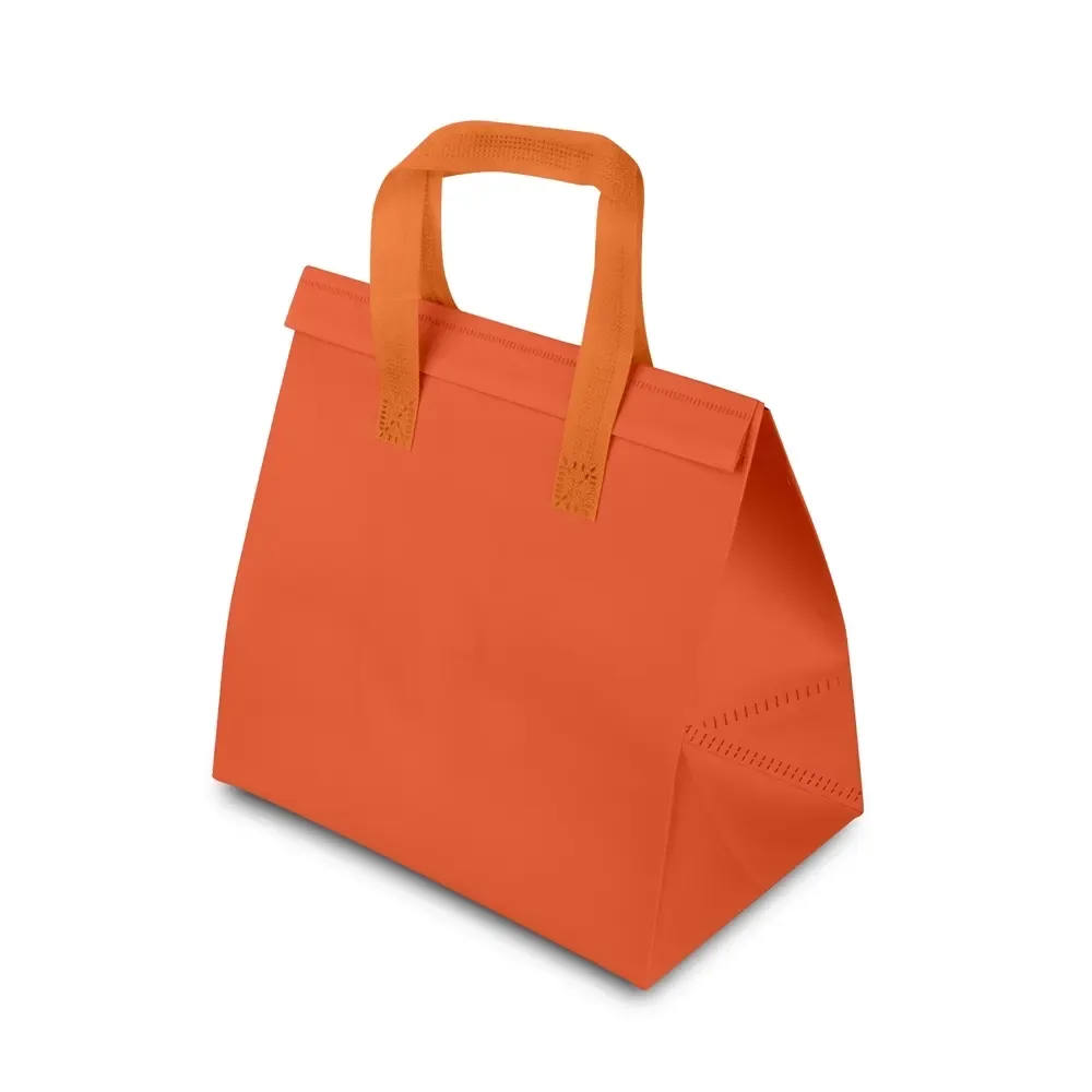 Sacola térmica em TNT personalizada 15 litros, cor laranja