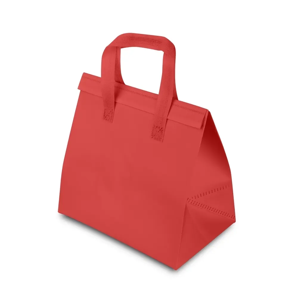 Sacola térmica em TNT personalizada 15 litros, cor vermelha