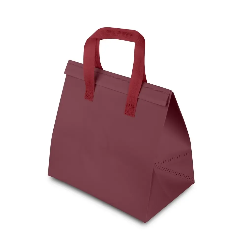 Sacola térmica em TNT personalizada 15 litros, cor vinho