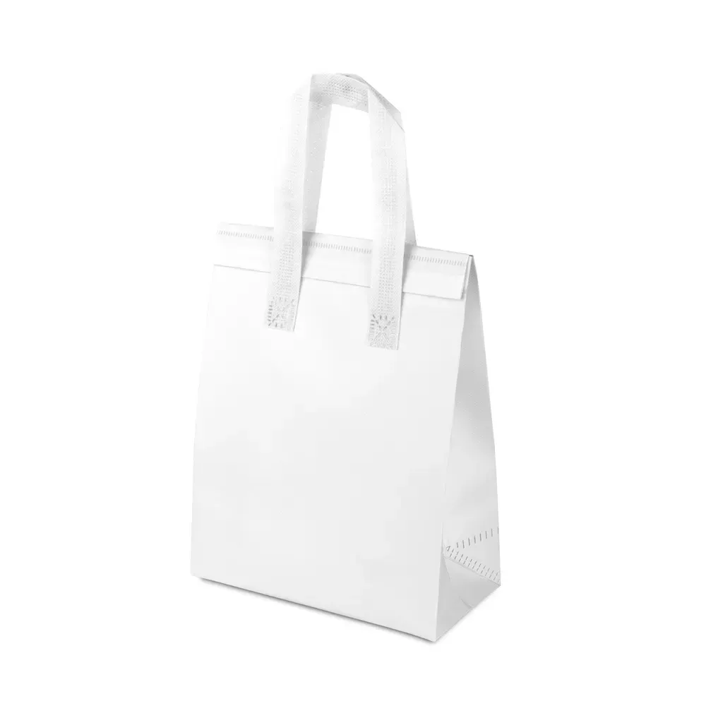 Sacola térmica em TNT personalizada 5 litros, cor branca