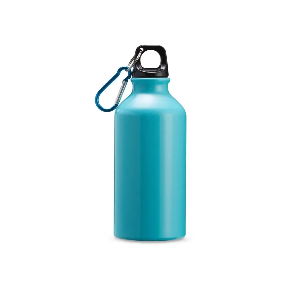 Squeeze de alumínio 420ml com mosquetão azul claro