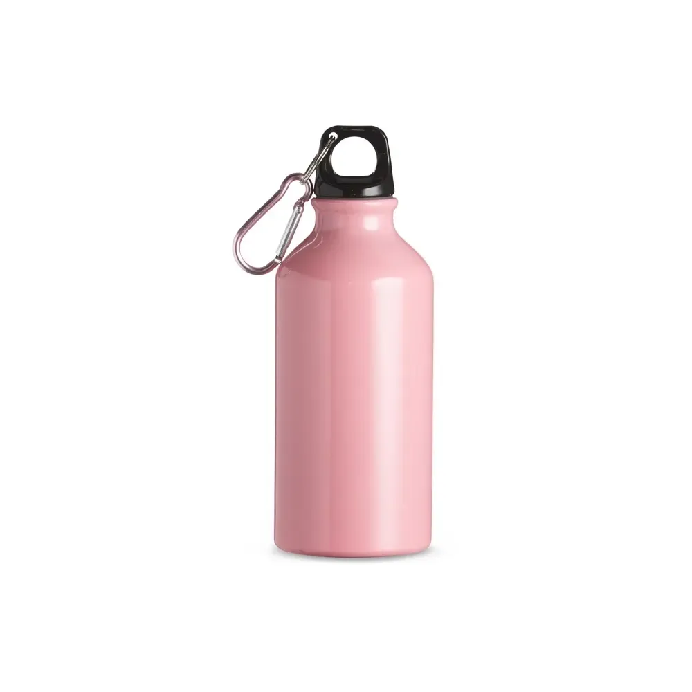 Squeeze de alumínio 420ml com mosquetão rosa