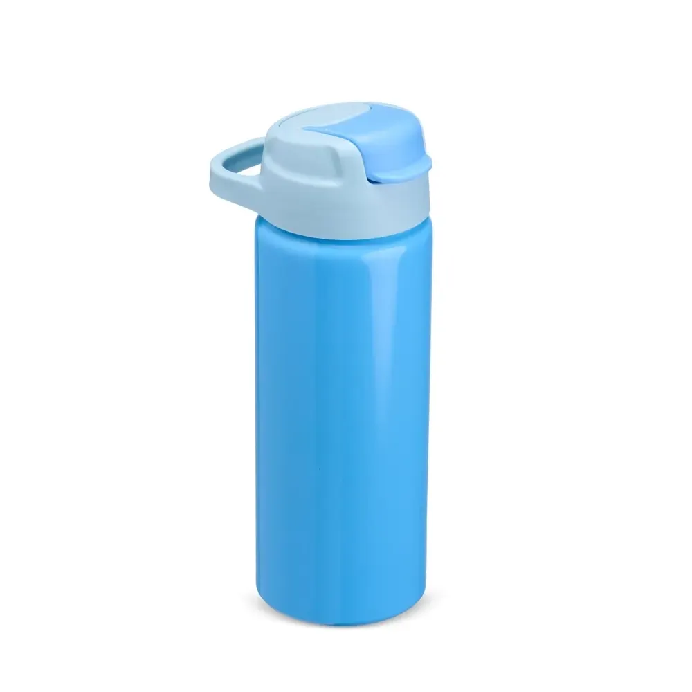 Squeeze alumínio personalizado 600ml com bico flip, azul claro