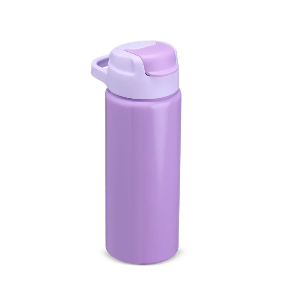 Squeeze alumínio personalizado 600ml com bico flip, lilás