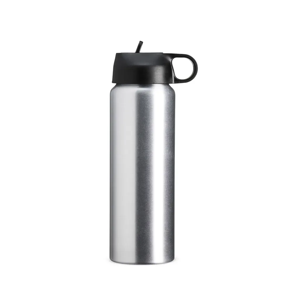 Squeeze alumínio personalizado 800ml com bico flip, prata