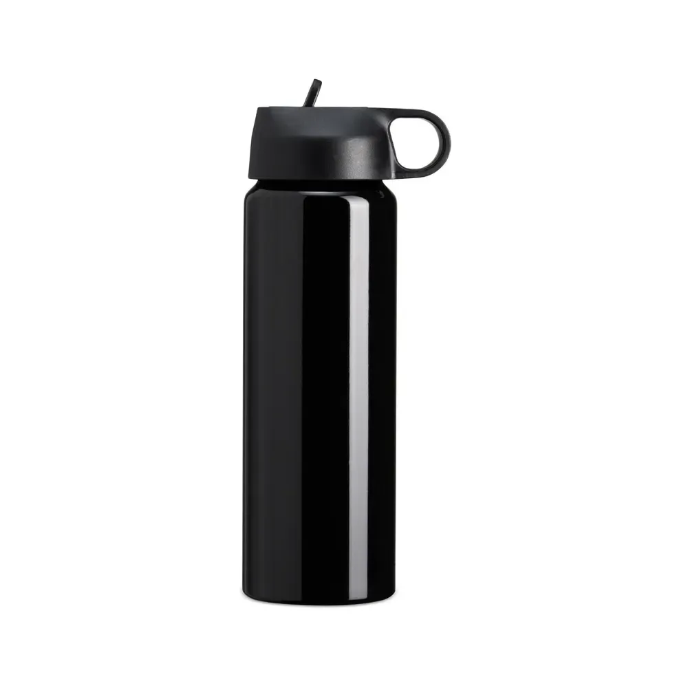 Squeeze alumínio personalizado 800ml com bico flip, preto