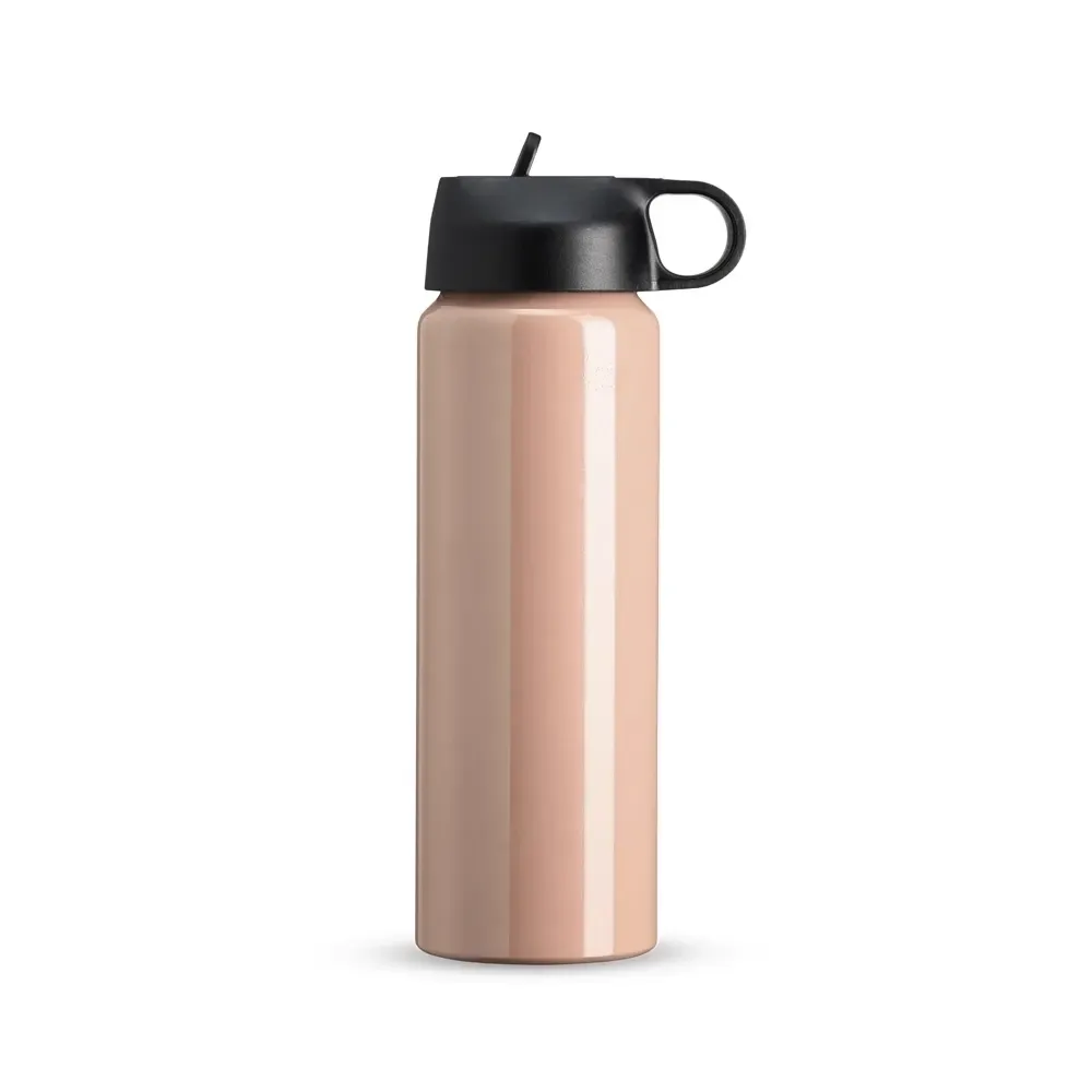 Squeeze alumínio personalizado 800ml com bico flip, rosa claro
