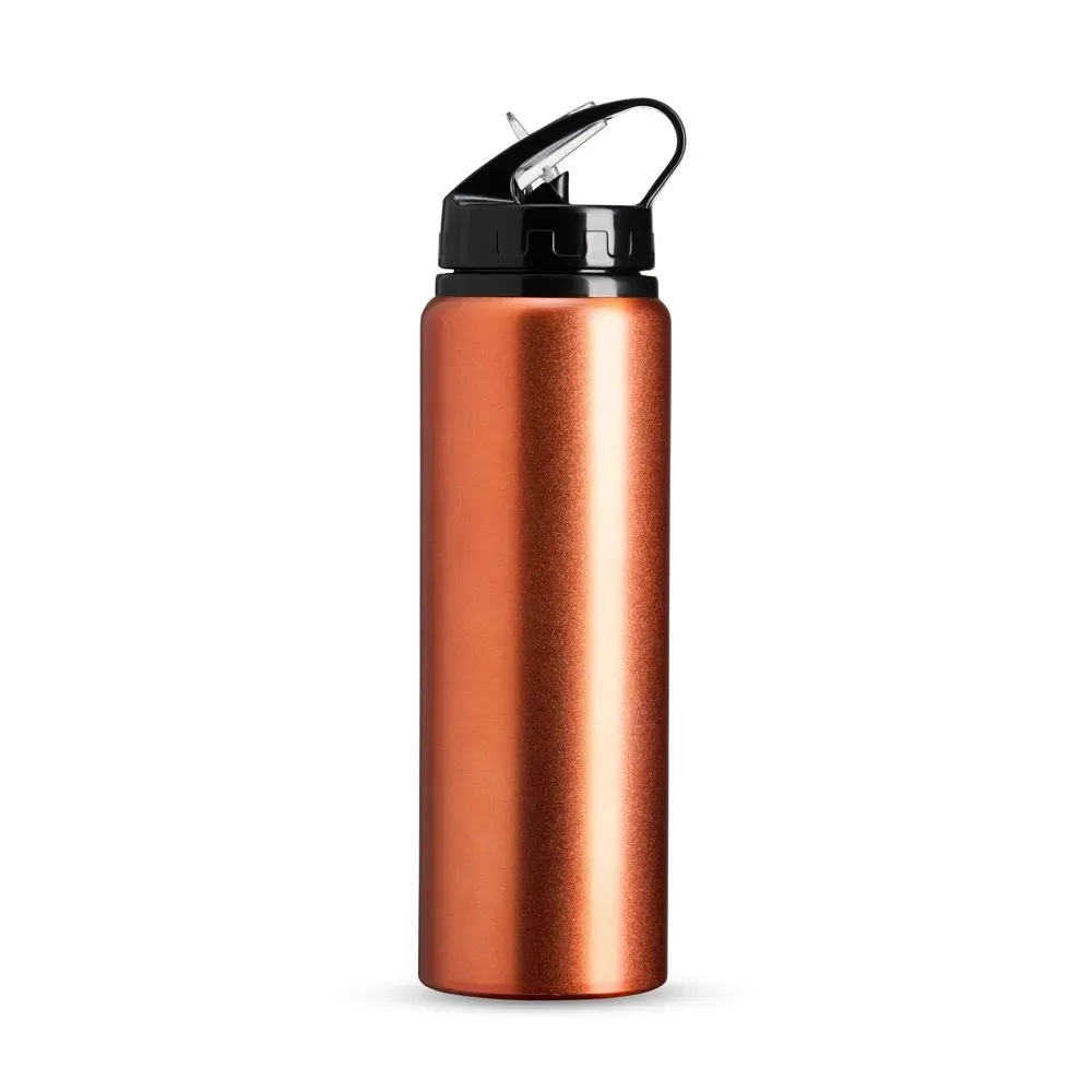 Squeeze alumínio personalizado 800ml com canudo removível, laranja