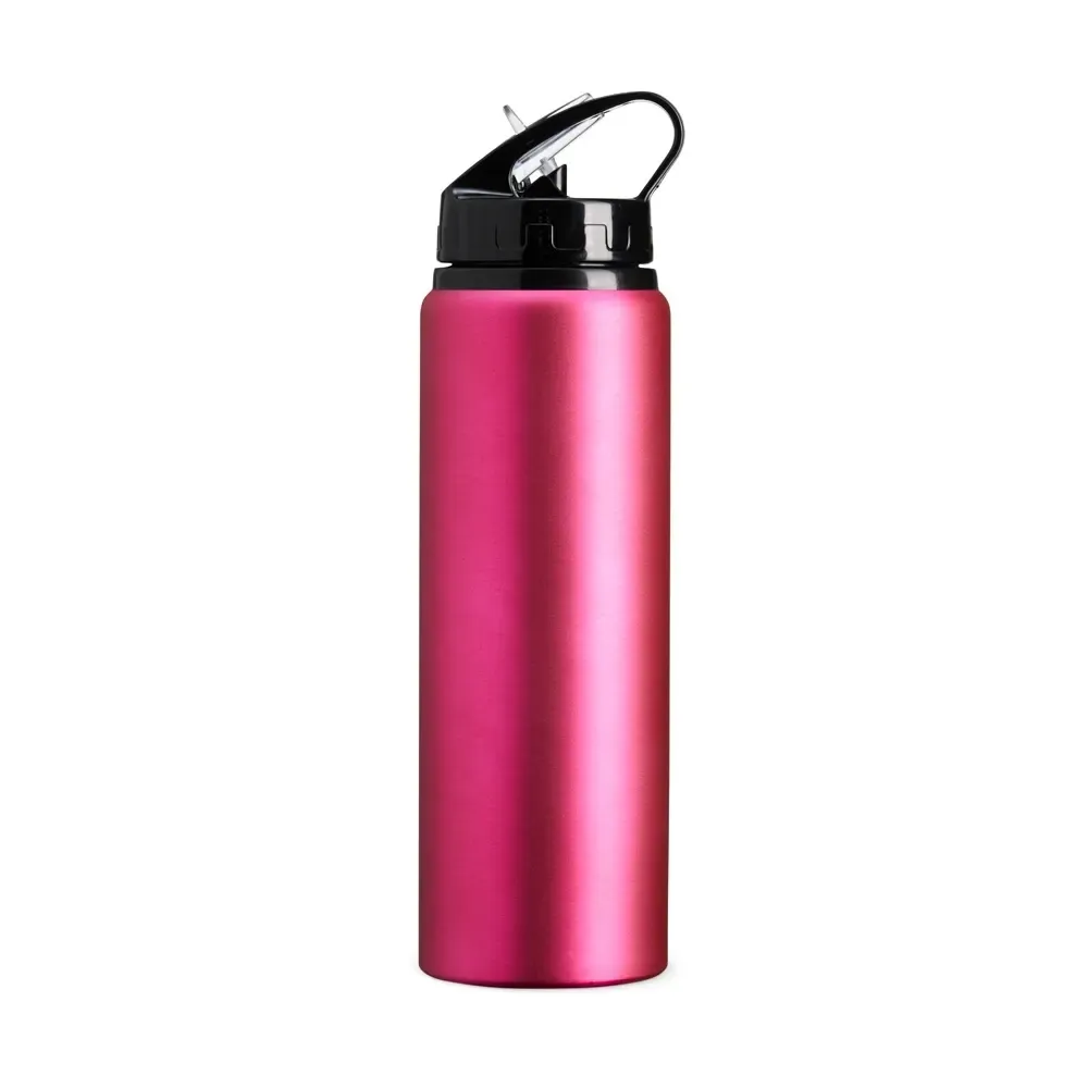 Squeeze alumínio personalizado 800ml com canudo removível, rosa