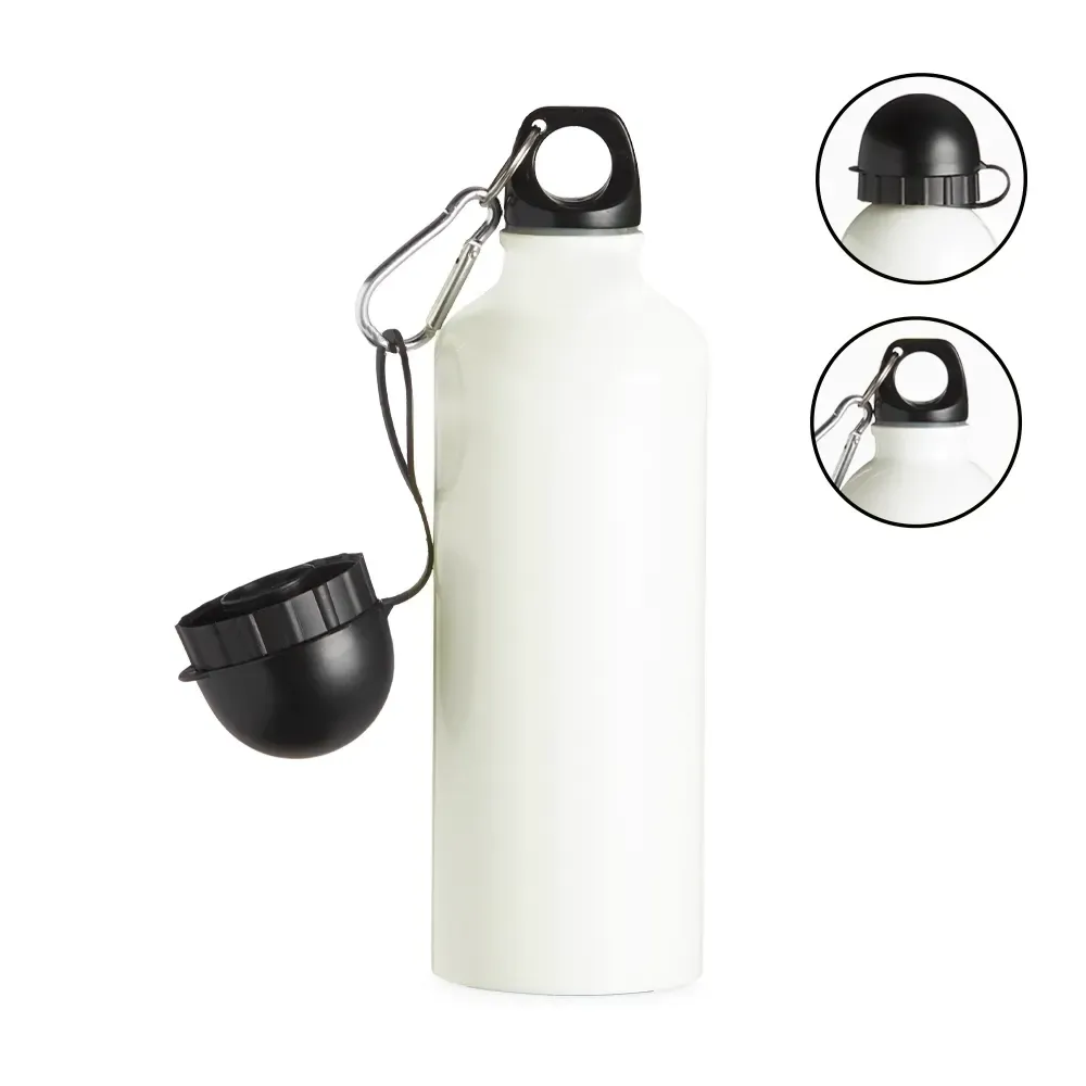 Squeeze alumínio sublimático personalizado 500ml, branco pérola