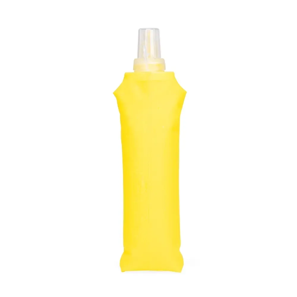 Squeeze dobrável TPU 500ml com protetor de encaixe amarelo
