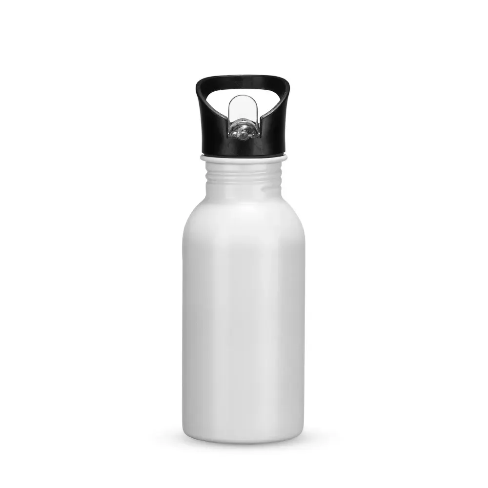 Squeeze inox personalizado 450ml com bico flip, branco