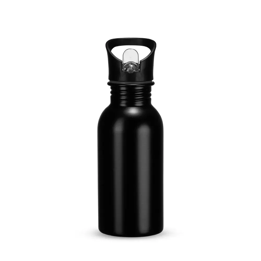 Squeeze inox personalizado 450ml com bico flip, preto