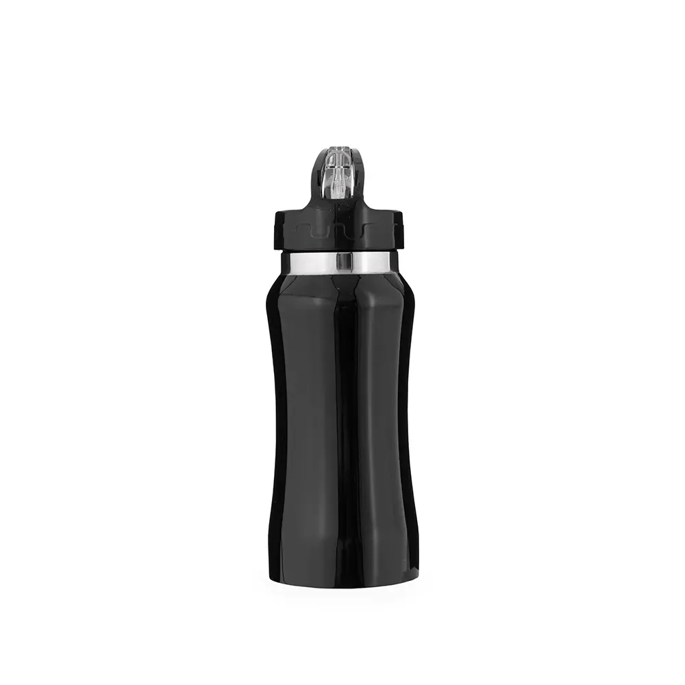 Squeeze inox 500ml com mosquetão preto