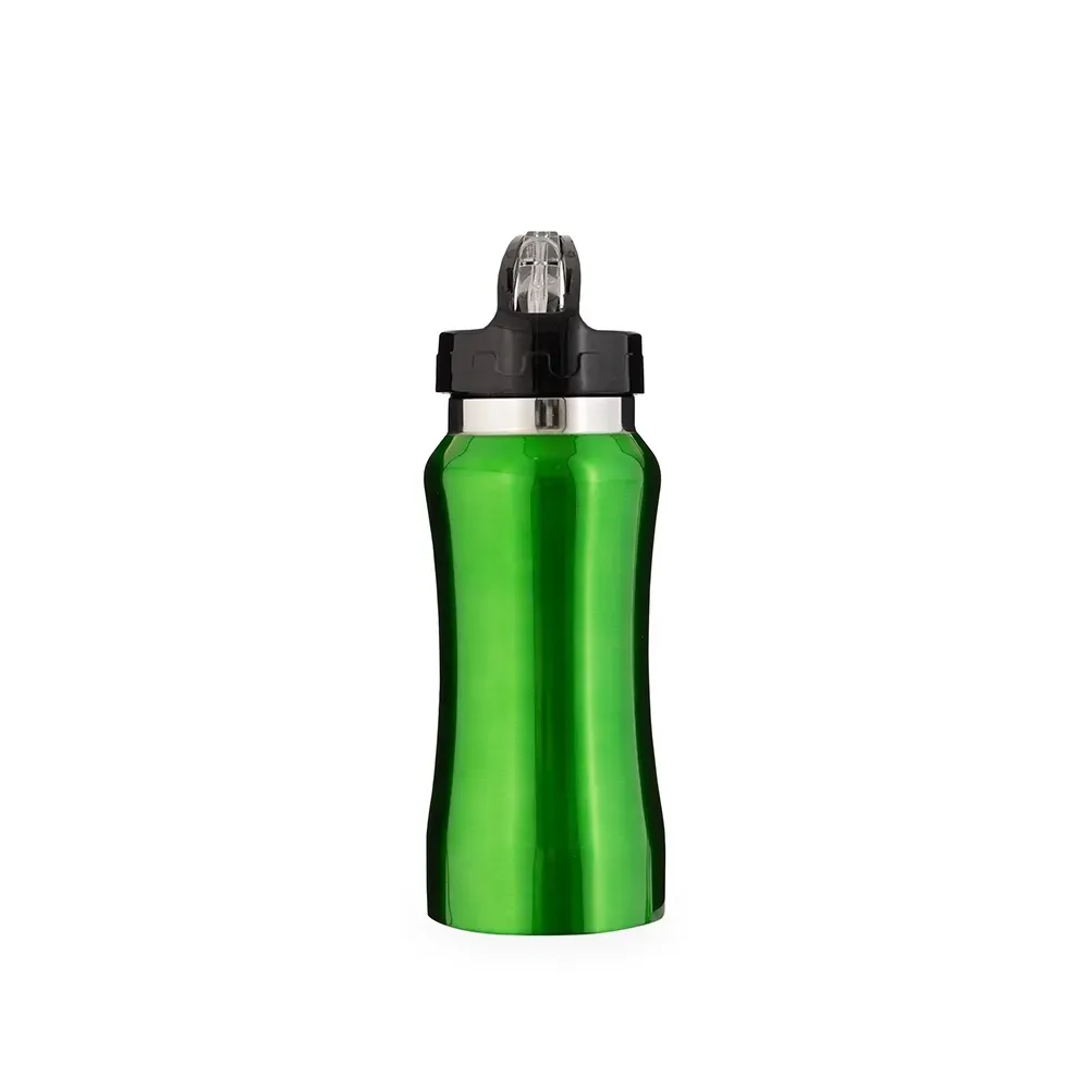 Squeeze inox 500ml com mosquetão verde