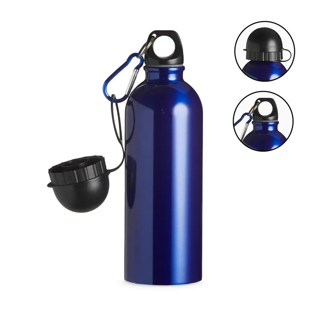 Squeeze inox personalizado 500ml pintura metalizada, azul