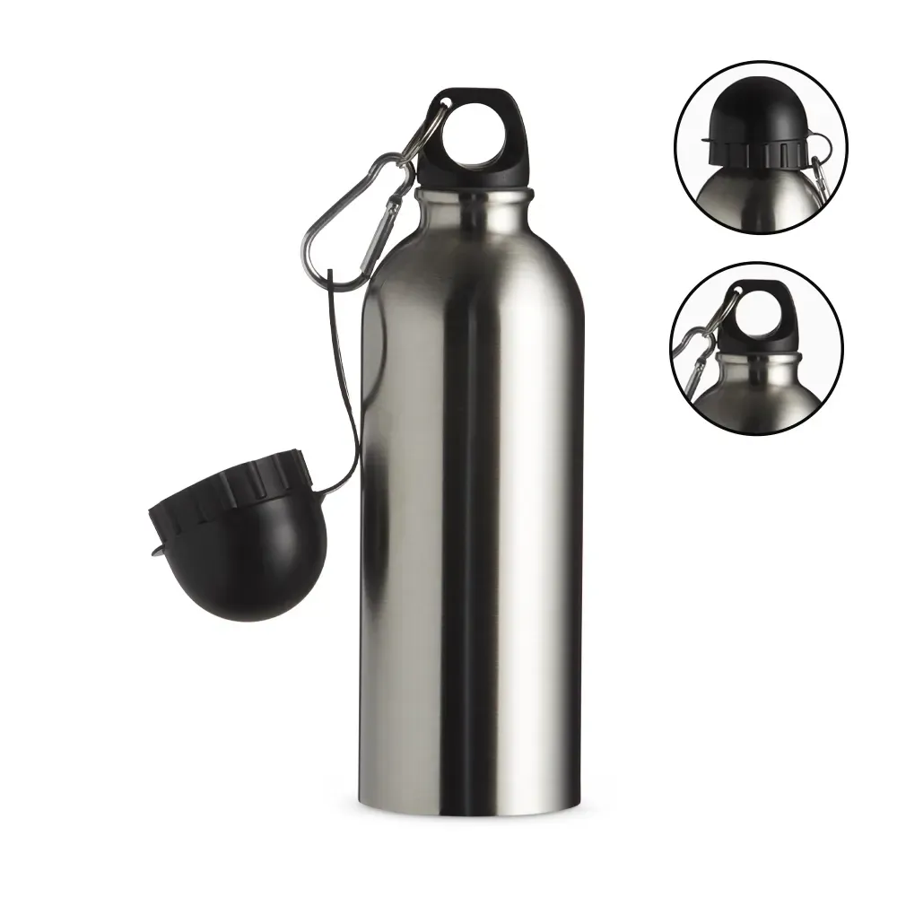 Squeeze inox personalizado 500ml pintura metalizada, acabamento inox