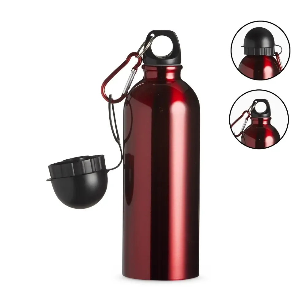 Squeeze inox personalizado 500ml pintura metalizada, vermelho