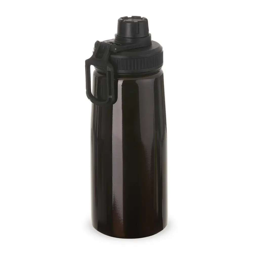Squeeze inox personalizado 750ml com detalhe emborrachado, café
