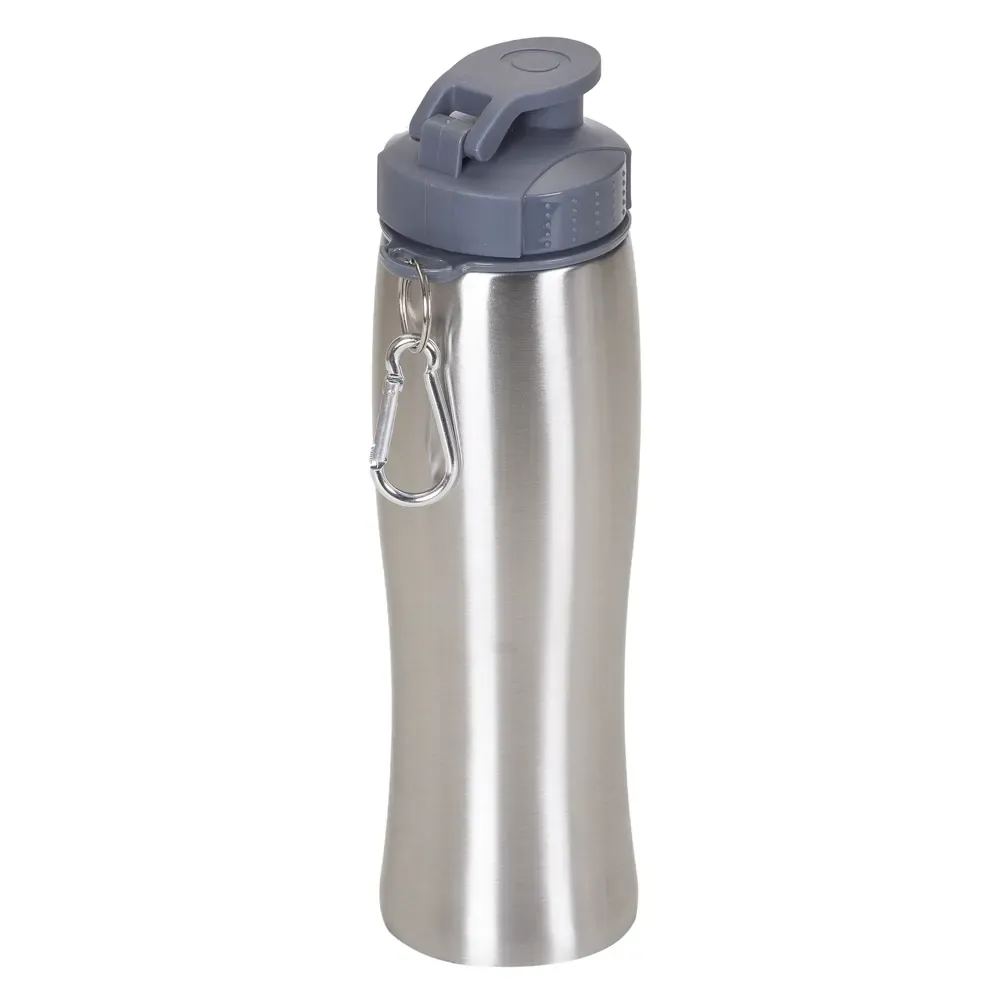 Squeeze inox 750ml com mosquetão prata