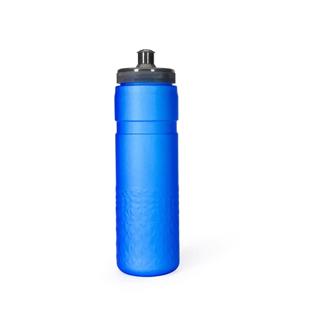 Squeeze PEVA parede dupla personalizado 500ml, azul com preto