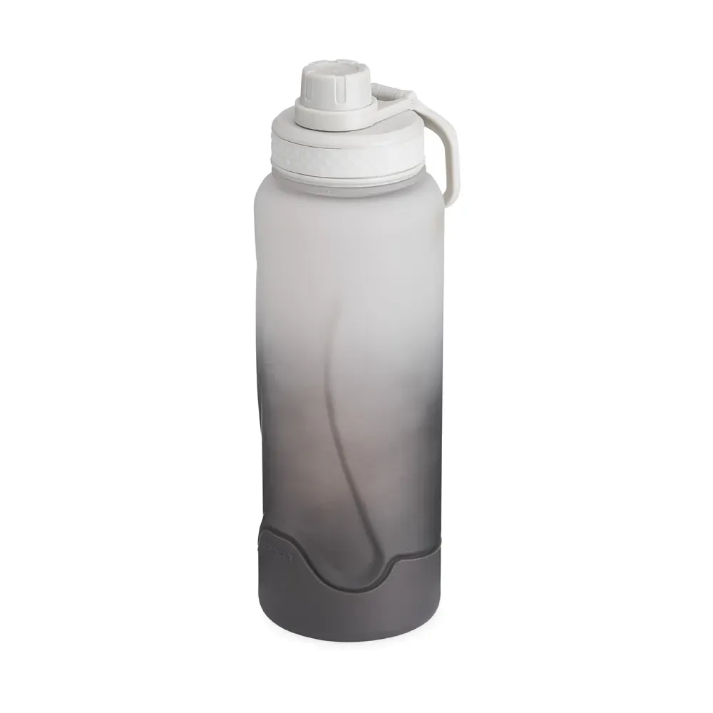 Squeeze plástico 1,1 litros com base de silicone personalizado, cinza