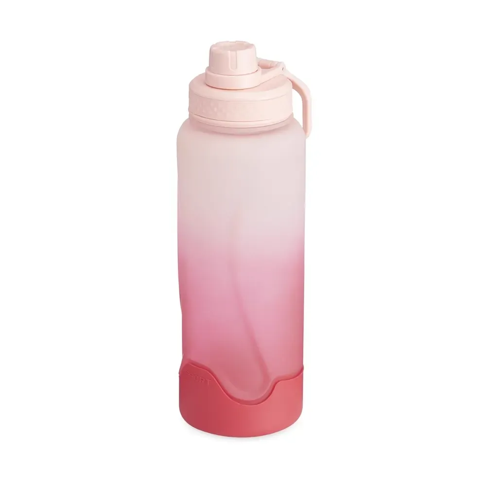 Squeeze plástico 1,1 litros com base de silicone personalizado, rosa claro