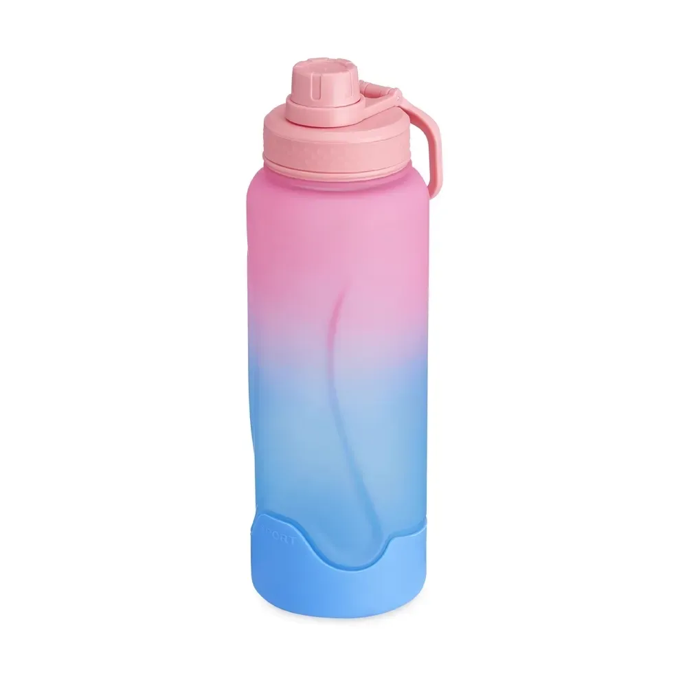 Squeeze plástico 1,1 litros com base de silicone personalizado, rosa escuro