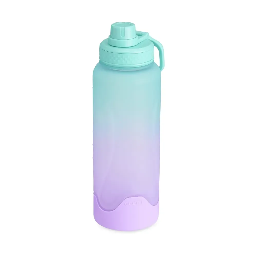 Squeeze plástico 1,1 litros com base de silicone personalizado, verde