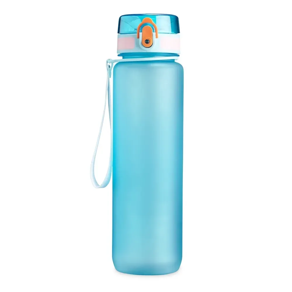 Squeeze plástico personalizado 1 litro com acionamento automático, azul claro