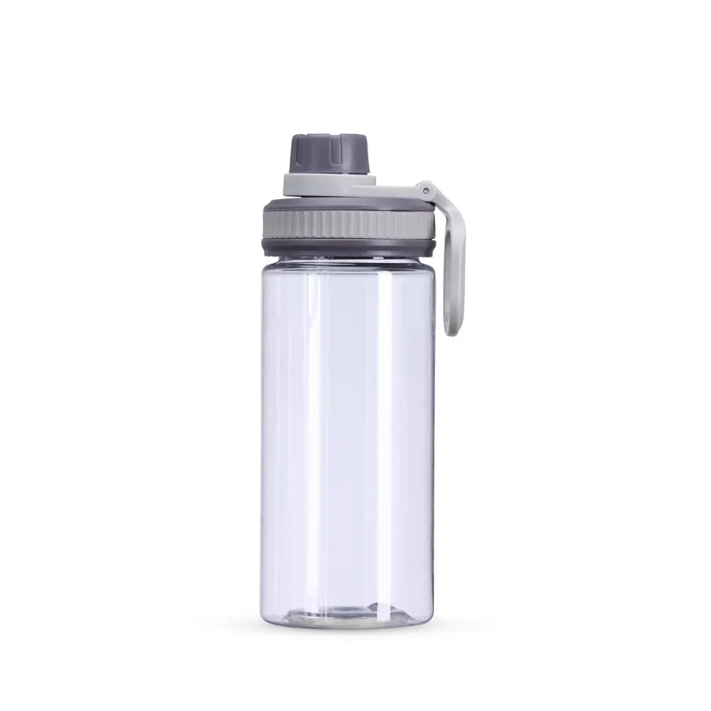 Squeeze plástico personalizado 500ml com alça, cinza