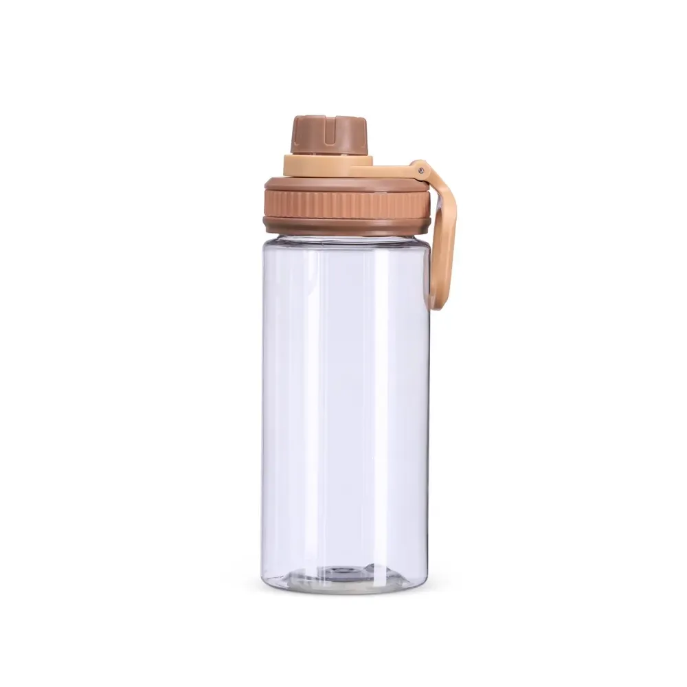 Squeeze plástico personalizado 500ml com alça, marrom