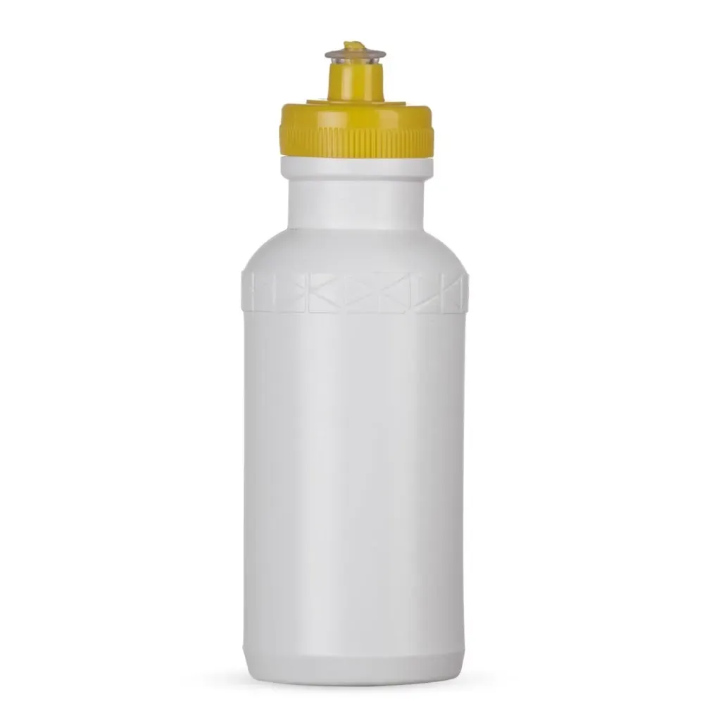 Squeeze plástico 500ml corpo branco com tampa amarela