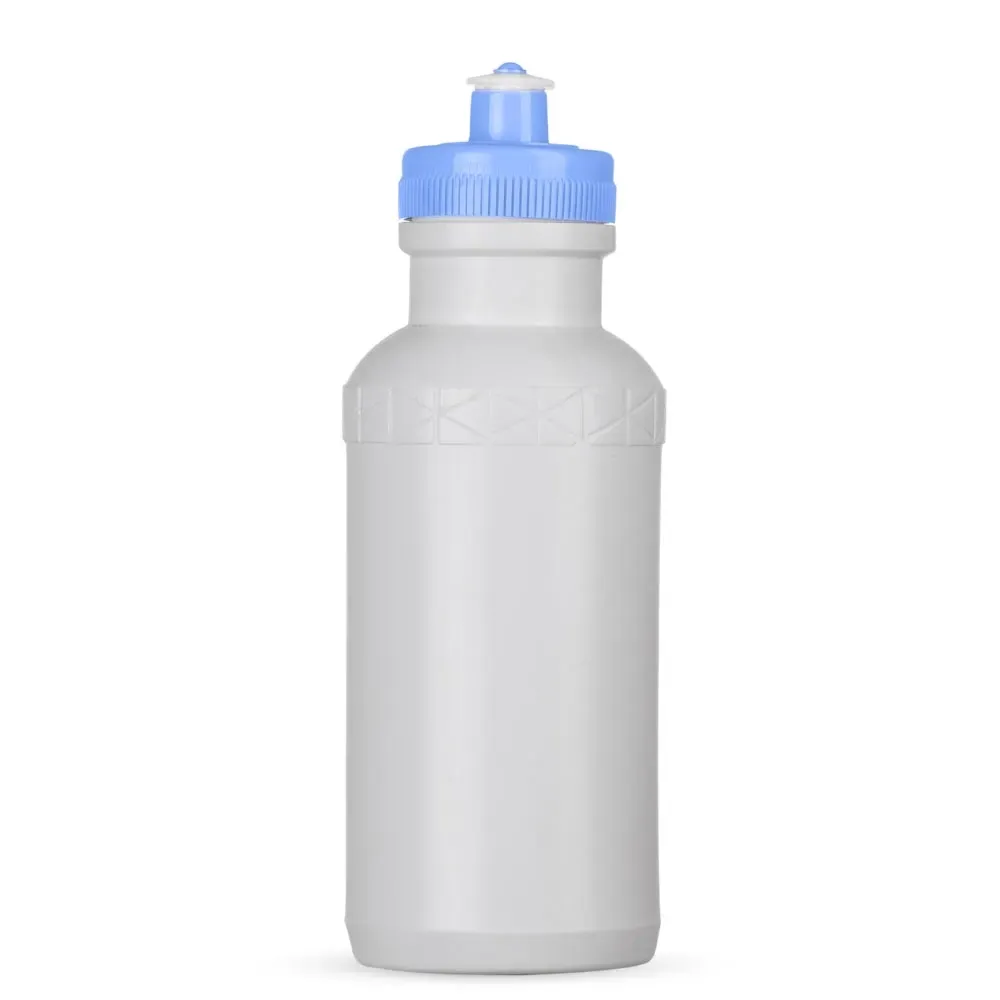 Squeeze plástico 500ml corpo branco com tampa azul clara