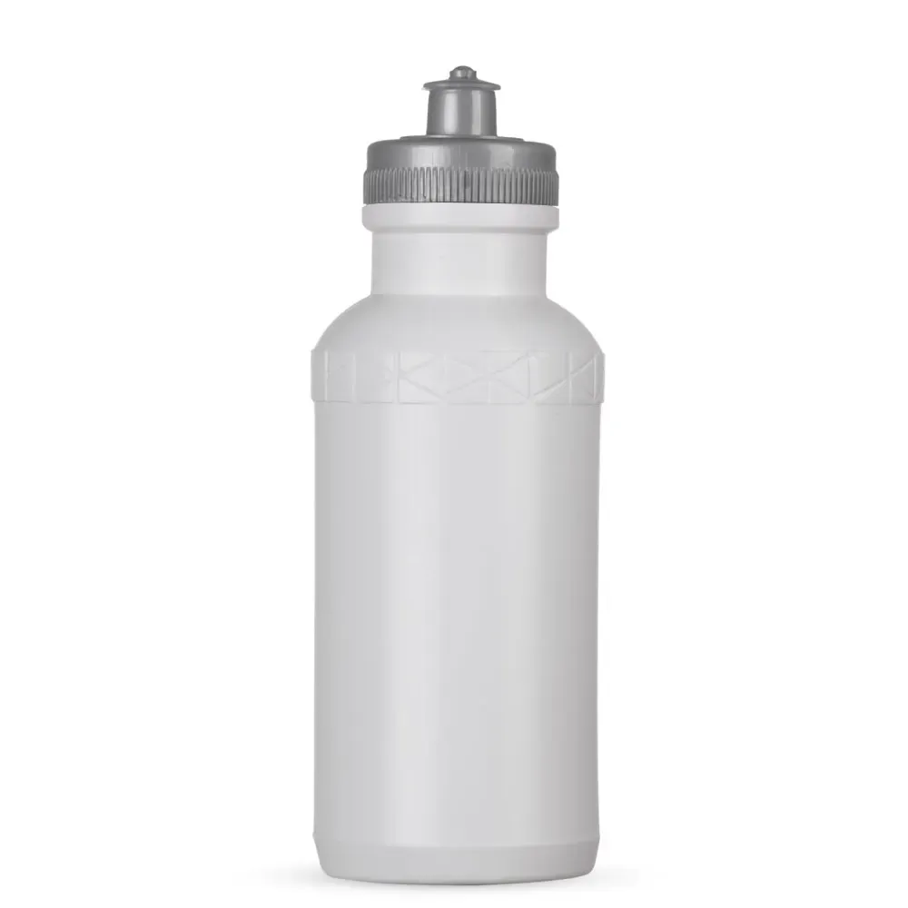Squeeze plástico 500ml corpo branco com tampa prata