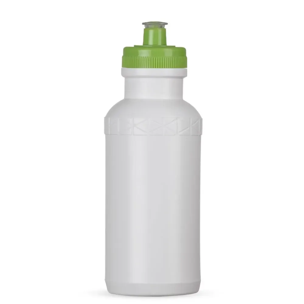 Squeeze plástico 500ml corpo branco com tampa verde clara