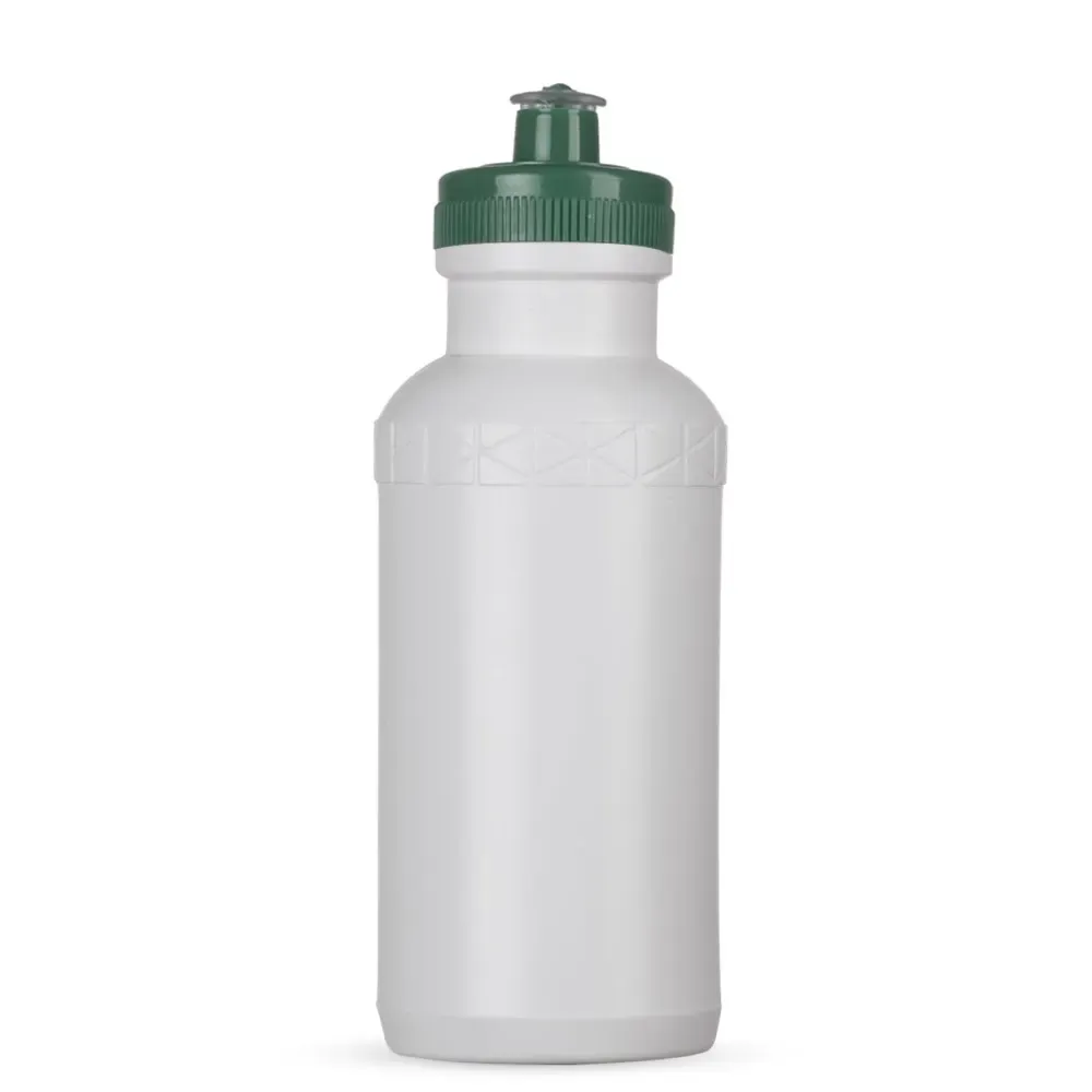 Squeeze plástico 500ml corpo branco com tampa verde escura