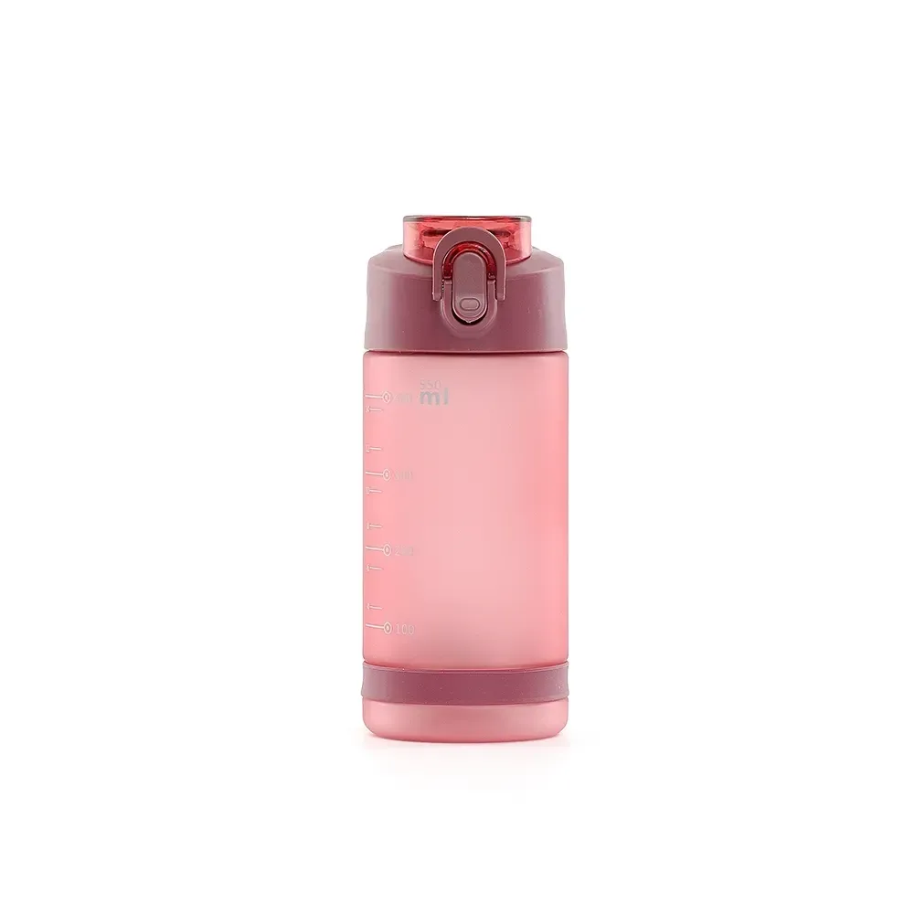 Squeeze plástico 550ml com bico de canudo vermelho